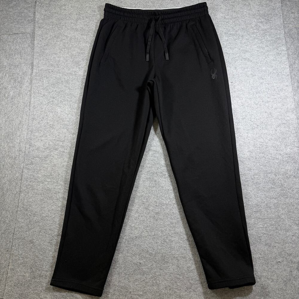Spyder Active Sweatpants Mens M Black Drawstring Elastic Waist Zip Pockets